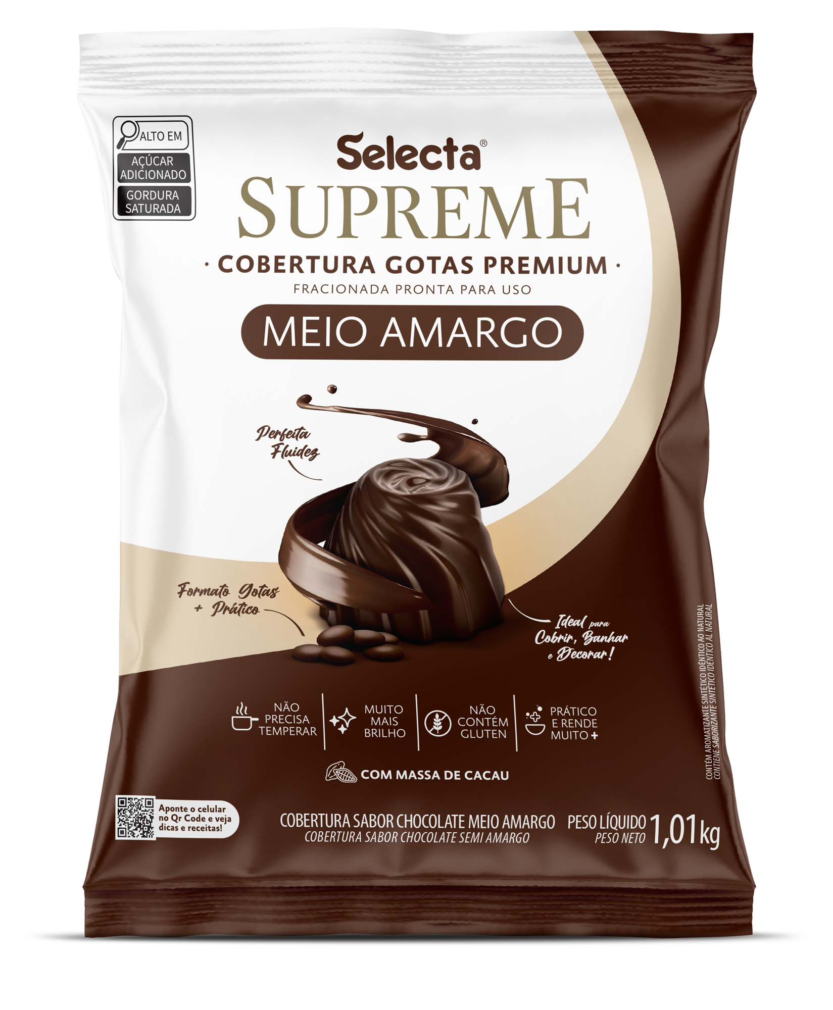 Cobertura Sabor Chocolate Meio Amargo Supreme em Gotas