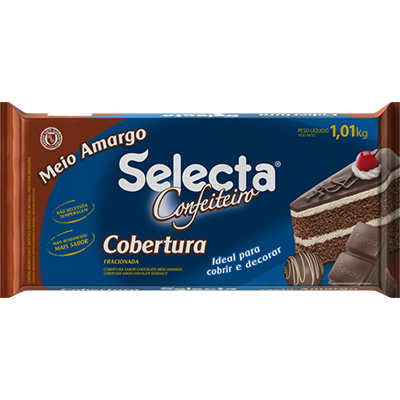 Cobertura Confeiteiro Sabor Chocolate Meio Amargo em Barra