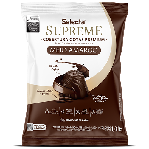 Cobertura Supreme em Gotas Sabor Chocolate Meio Amargo